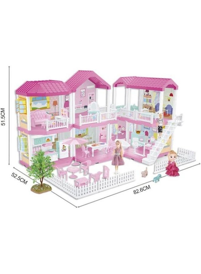 مجموعة بناء فيلا الأحلام بنفسك - بيت ألغاز مكون من 156 قطعة للأطفال - لعبة للأولاد والبنات للميلاد والكريسماس - عدة حرفية تعليمية STEM للنمو والإبداع والمرح - بيت دمى متعدد الغرف وملون - للأعمار 3+ - Image 3