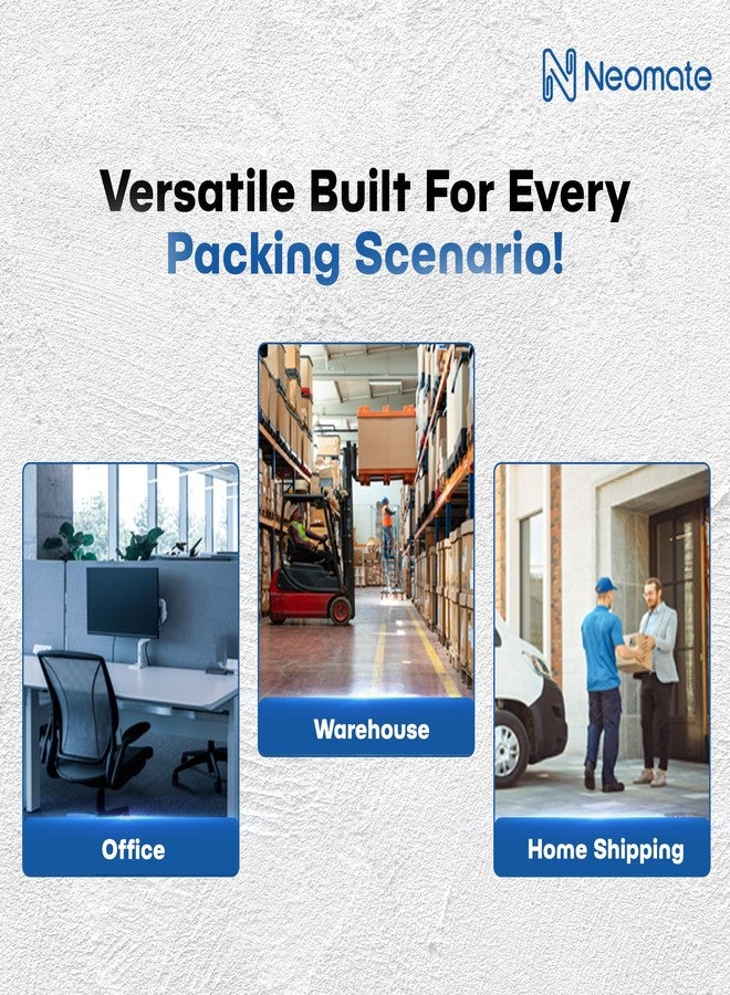 Neomate شريط تغليف شفاف منخفض الضوضاء من نيوميت | 48 مم × 50 م، عبوة من قطعتين | شريط شفاف شديد التحمل للتغليف والديكور ومشاريع الأعمال اليدوية - Image 3