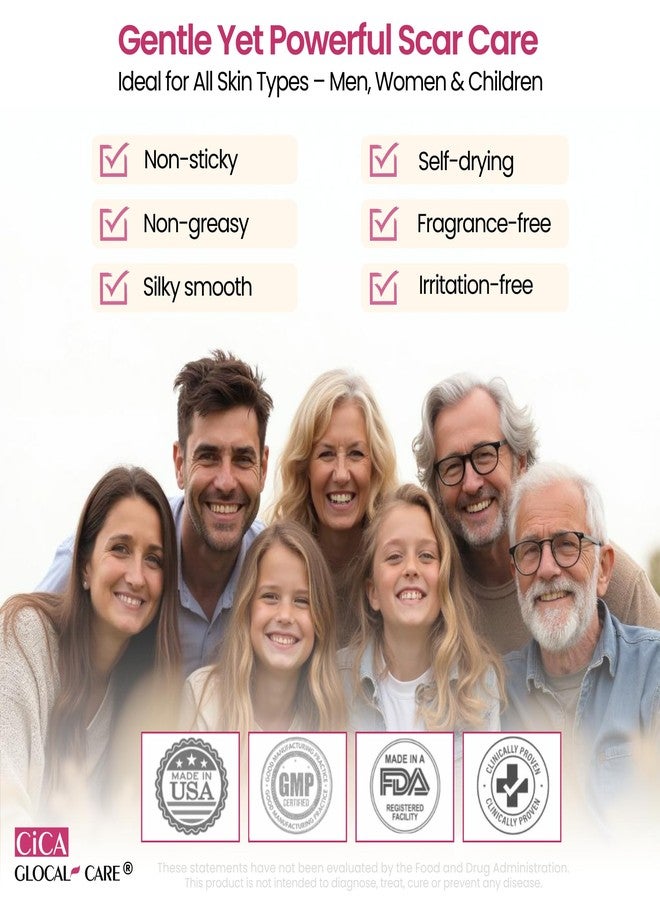 GlocalCare كريم سيكا سيليكون لعلاج الندبات - تحسين مظهر الندبات الجديدة والقديمة، وعلامات التمدد، والتصبغات الناتجة عن التهاب الجلد - سيليكون طبي مع تيكا، وباسيولين، وحمض الهيالورونيك، وبانثينول - يدعم التئام الجروح - 50 مل - Image 5