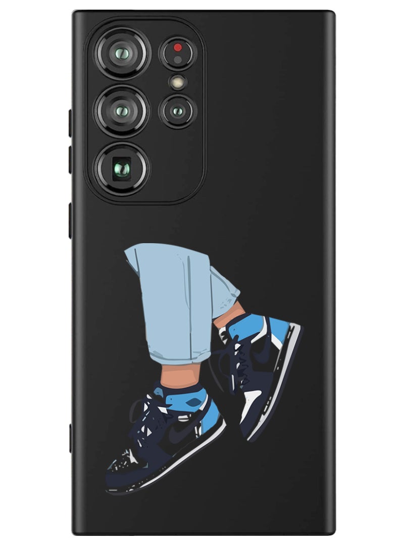 Theodor Protective Slim Fit Case Liquid Silicone Cover with Full Body Protection Anti-Scratch Shockproof Case For Samsung Galaxy S24 Ultra (Black) - Sneakers - Image 1