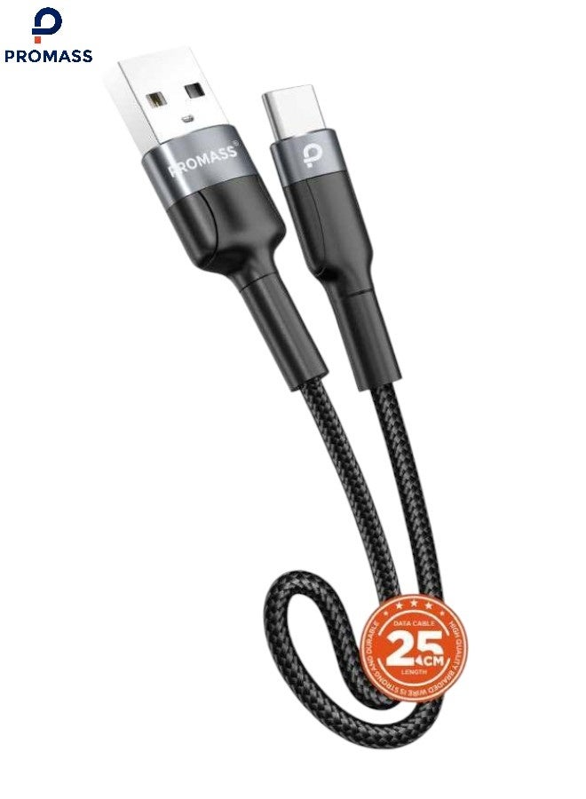 بروماس كيبل USB C قصير 25 سم شاحن يدعم اندرويد اوتو لباور بانك لايفون 15 برو ماكس بلس لسامسونج جالاكسي S23 S22 A54 A14 فليب 5 فولد - Image 1