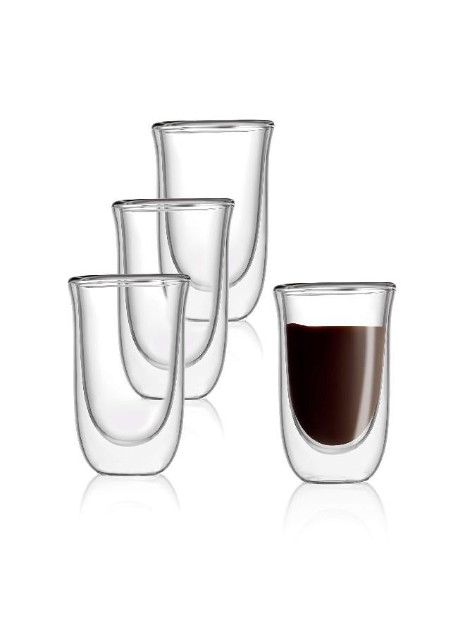 JoyJolt Javaah Double Walled Espresso Glasses Espresso Cups Set of 4 | 2-Ounces - Image 2