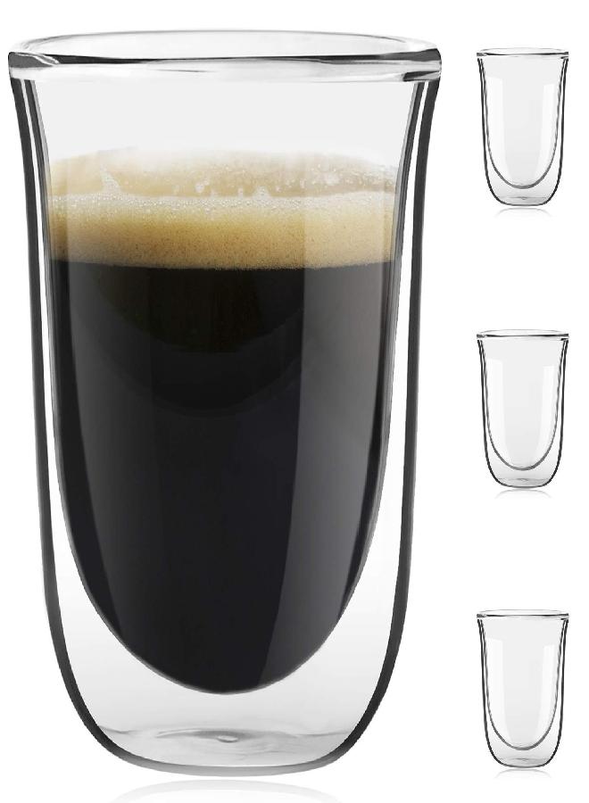 JoyJolt Javaah Double Walled Espresso Glasses Espresso Cups Set of 4 | 2-Ounces - Image 1