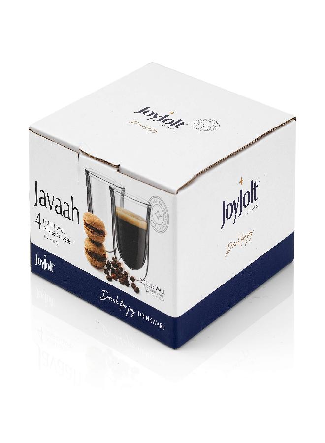 JoyJolt Javaah Double Walled Espresso Glasses Espresso Cups Set of 4 | 2-Ounces - Image 3