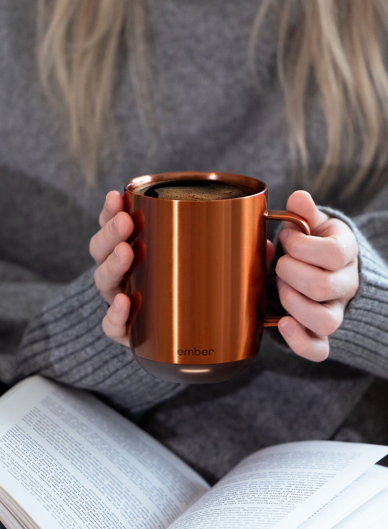 Ember Mug 2 14OZ / 414ML | Temperature Control Mug, Vacuum Insulated Stainless Steel Smart Cup for Coffee, Tea, Water, 80Min Battery Life, iOS/Android, Hand Wash Only - Metallic Copper - Image 4