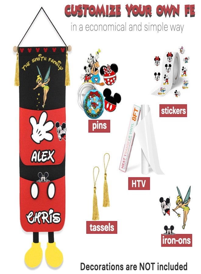 RUNROLE Felt Fish Extender Hanger for Disney Cruise Line - 8 Inch Width, 2 Deep Pockets, Fitted DCL Door Wall Area, HTV Friendly, Easily Customize, 2026&2027 FE for Gift Exchanges and Pixie Dust - Image 5