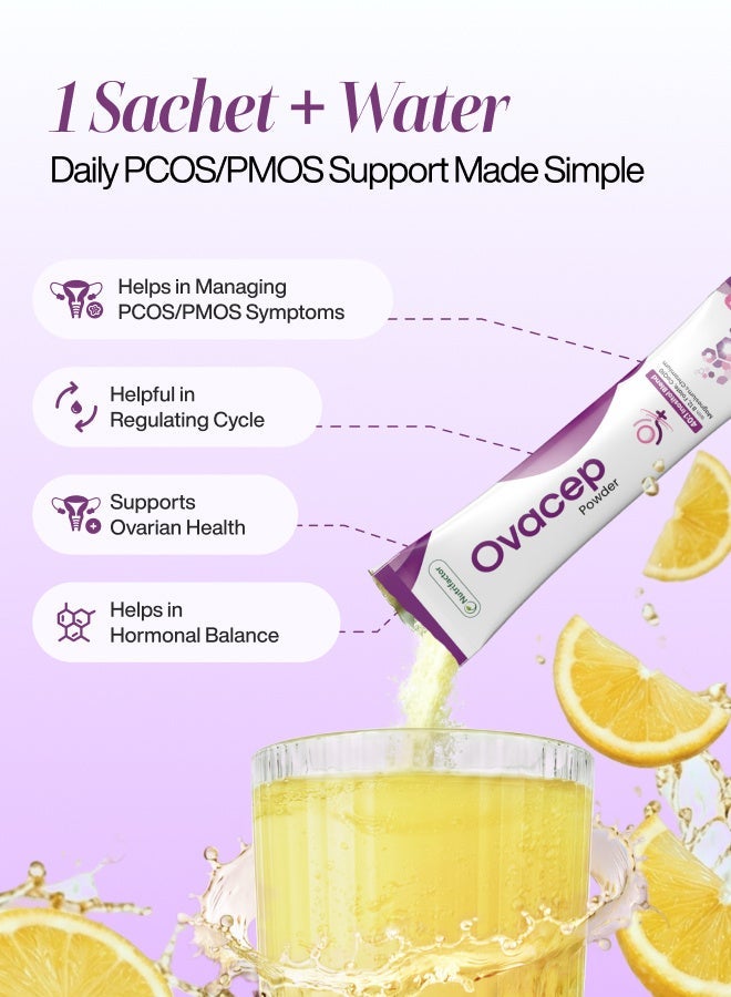 Nutrifactor Ovacep - Advanced PCOS Inositol Formula 40:1 - Myo-Inositol & D-Chiro-Inositol Blend - Supports Hormonal Balance, Ovulation & Reproductive Wellness - Lemon Flavor - 30 Sachets - Image 3