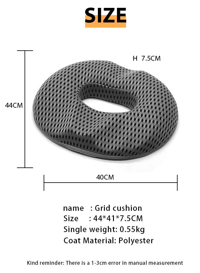 Breathable Cushions,Breathable Seat Cushion,Hemorrhoid Cushion,Office Chair Seat Cushion,Coccyx Cushion,Chair Pads– Breathable Memory Foam Cushion with Ergonomic Design, Pressure Relief Pillow for Long Sitting, Driving, Sciatica, Tailbone Pain, Pregnant Women Support Seat Pad (Gray) - Image 2