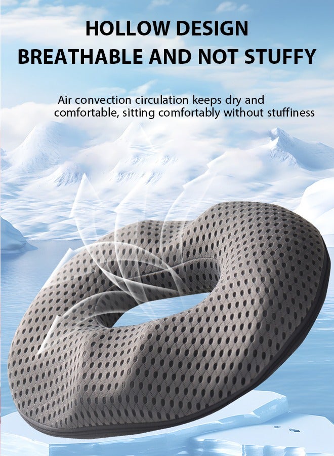 Breathable Cushions,Breathable Seat Cushion,Hemorrhoid Cushion,Office Chair Seat Cushion,Coccyx Cushion,Chair Pads– Breathable Memory Foam Cushion with Ergonomic Design, Pressure Relief Pillow for Long Sitting, Driving, Sciatica, Tailbone Pain, Pregnant Women Support Seat Pad (Gray) - Image 4