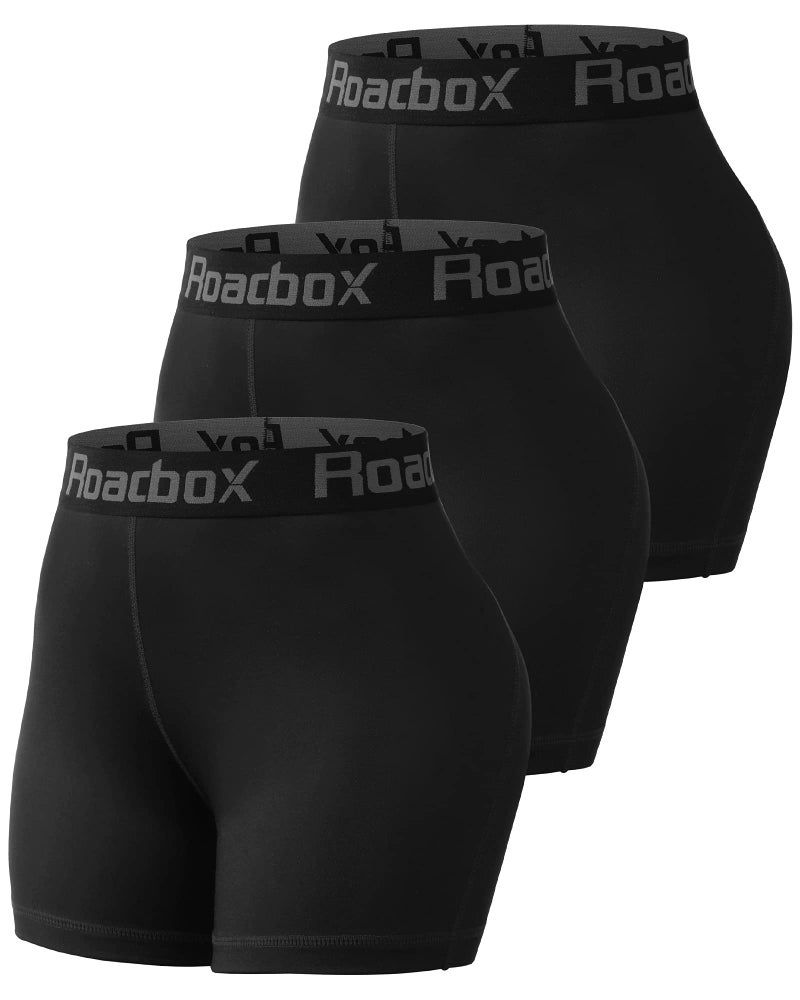Roadbox شورتات سبانديكس كرة الطائرة 3" للنساء، شورتات ضغط رياضية، ليغينغ خفيفة للتمارين، الجري، صالة الألعاب الرياضية، وركوب الدراجات - Image 1