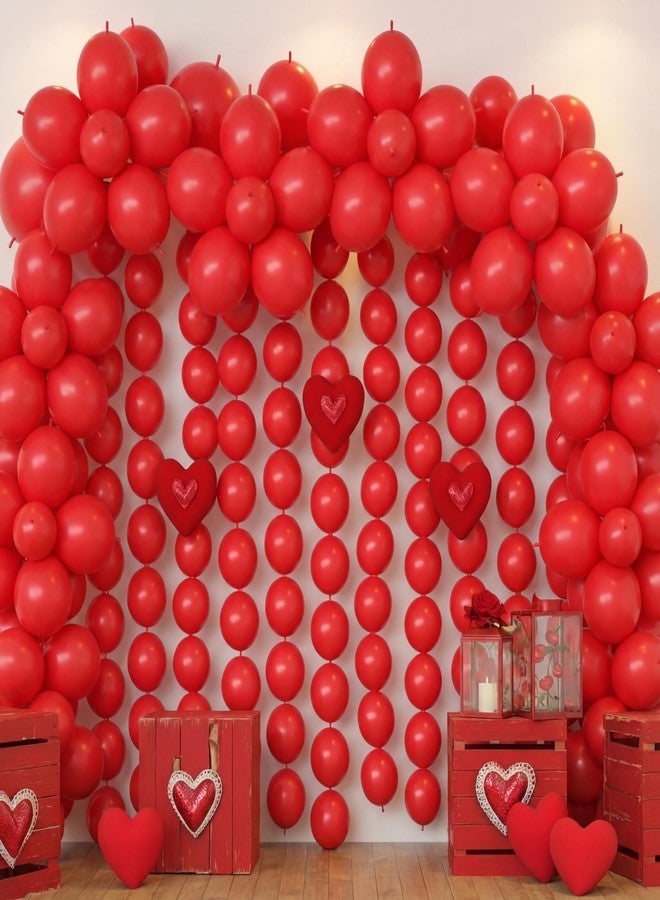 Meanplan 100 Pcs Link Balloon Linking Balloon Latex Linkable Balloons Connected Wedding Party Decoration(Red,10 Inch) - Image 1