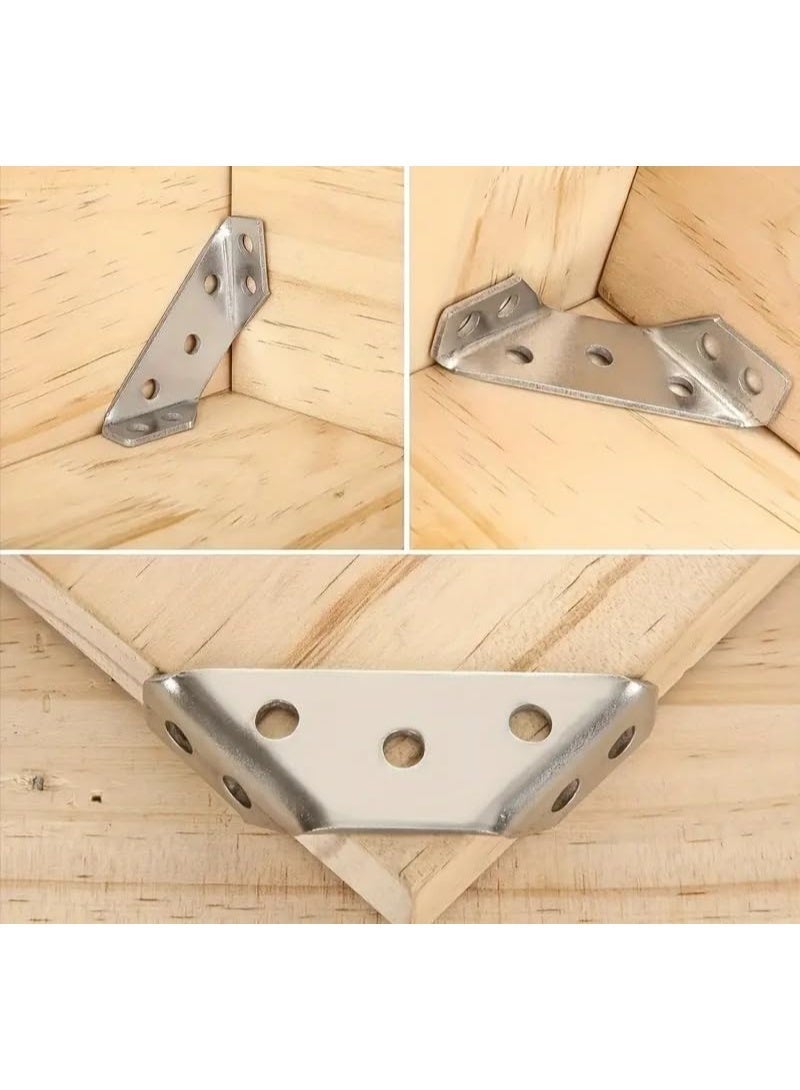 حامل زاوية بسعة 10 قطعة، موصل زاوية للخشب، حوامل زاوية قوية للخزانة، الخزانة، الكرسي L ANGLE - Image 4