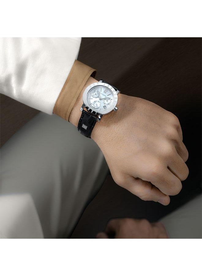Guy Laroche Alex Men's 42mm Multifunction Swiss Watch with Black Genuine Leather Strap  - Image 5