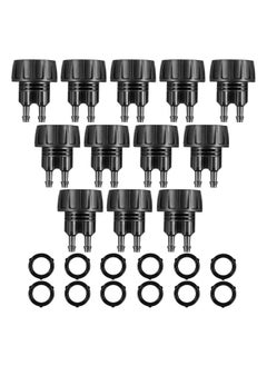 Generic 12 Pcs 1/4 Inch Drip Irrigation Hose Connectors to 3/4 Inch Garden Faucet Adapter Drip Irrigation System Convert 3/4 to 1/4 Drip Hose Fittings with 12 Washers for Garden Irrigation  - Image 1