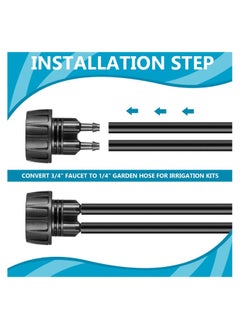 Generic 12 Pcs 1/4 Inch Drip Irrigation Hose Connectors to 3/4 Inch Garden Faucet Adapter Drip Irrigation System Convert 3/4 to 1/4 Drip Hose Fittings with 12 Washers for Garden Irrigation  - Image 4