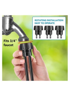 Generic 12 Pcs 1/4 Inch Drip Irrigation Hose Connectors to 3/4 Inch Garden Faucet Adapter Drip Irrigation System Convert 3/4 to 1/4 Drip Hose Fittings with 12 Washers for Garden Irrigation  - Image 5