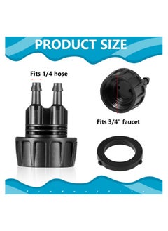 Generic 12 Pcs 1/4 Inch Drip Irrigation Hose Connectors to 3/4 Inch Garden Faucet Adapter Drip Irrigation System Convert 3/4 to 1/4 Drip Hose Fittings with 12 Washers for Garden Irrigation  - Image 2