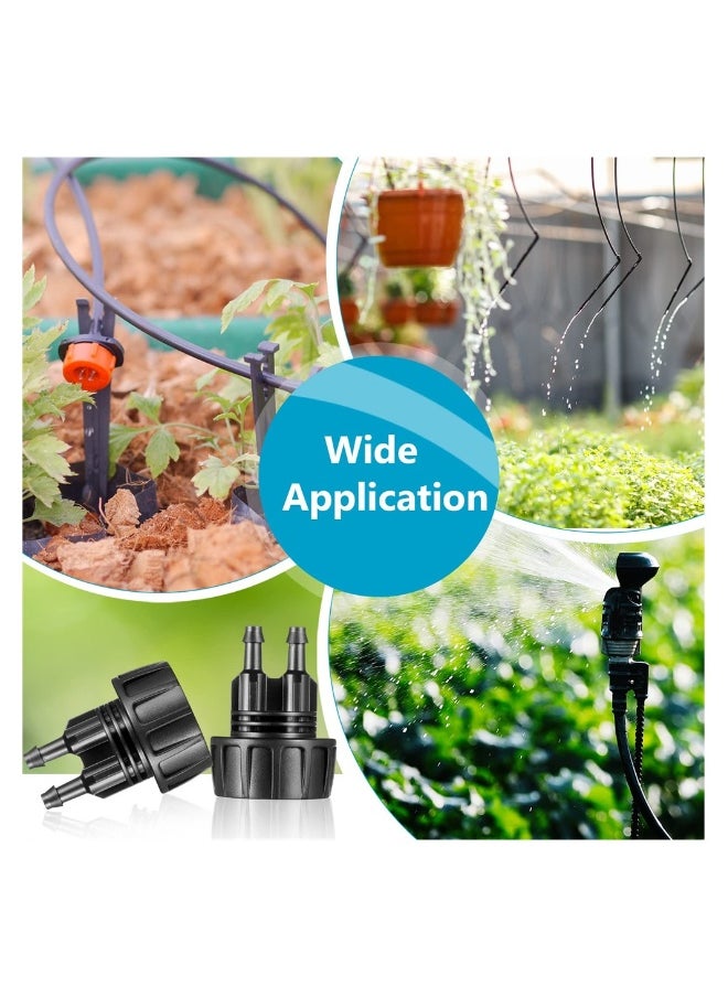 Generic - 12 Pcs 1/4 Inch Drip Irrigation Hose Connectors to 3/4 Inch Garden Faucet Adapter Drip Irrigation System Convert 3/4 to 1/4 Drip Hose Fittings with 12 Washers for Garden Irrigation - Image 1