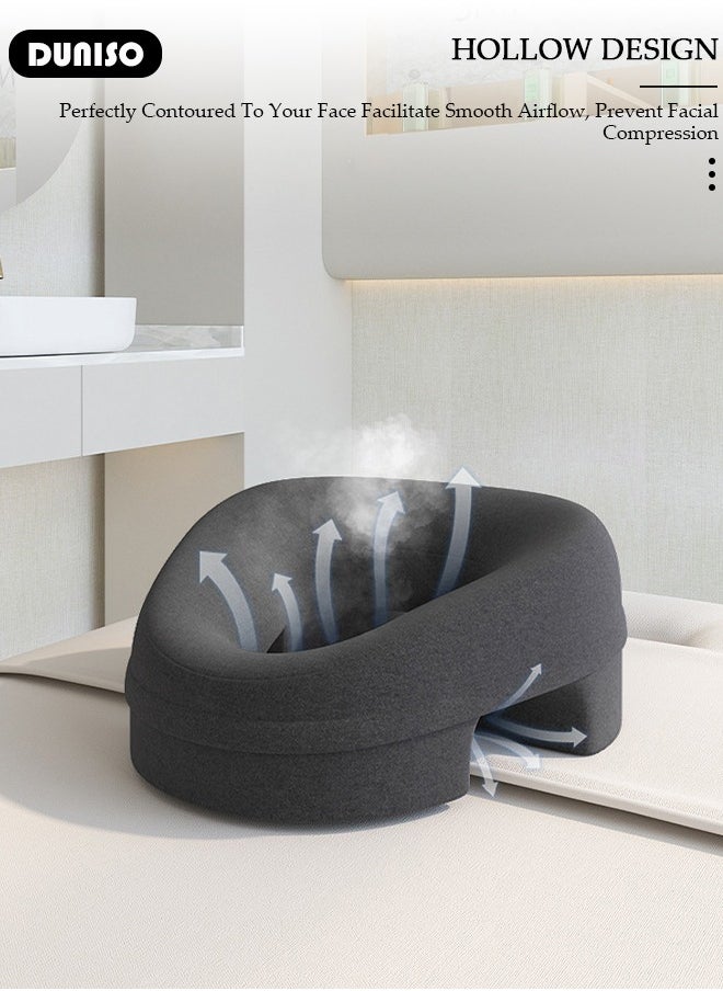 DUNISO - Face Down Pillow with T-Shaped Chest Pillow for Sleeping, Ergonomic Pillow for Neck Pain Relief, Office Nap Pillow, After Eye Surgery Breathe Easy Face Down Pillow Best for Prone Face-Down Resting, Home Massage Pillow for Spa Salon Travel - Image 1