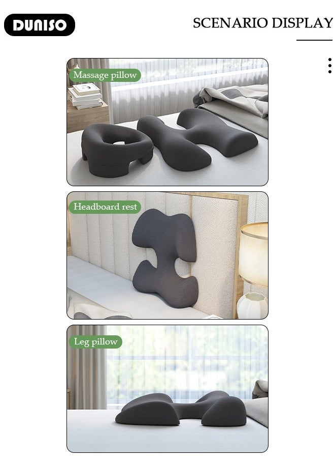 DUNISO - Face Down Pillow with T-Shaped Chest Pillow for Sleeping, Ergonomic Pillow for Neck Pain Relief, Office Nap Pillow, After Eye Surgery Breathe Easy Face Down Pillow Best for Prone Face-Down Resting, Home Massage Pillow for Spa Salon Travel - Image 1