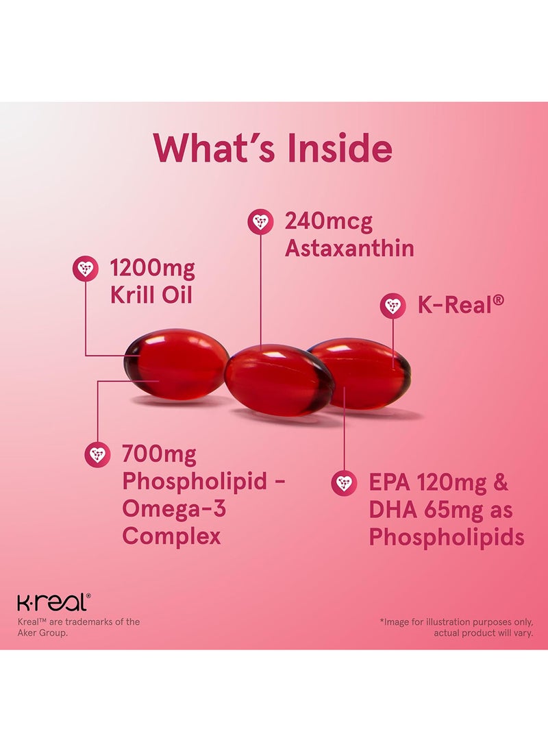 jarrow formulas - Krill Oil Phospholipid Omega3 Complex With Astaxanthin 120 Softgels 60 Servings Supports Lipid Management Metabolism Brain And Heart Health - Image 1