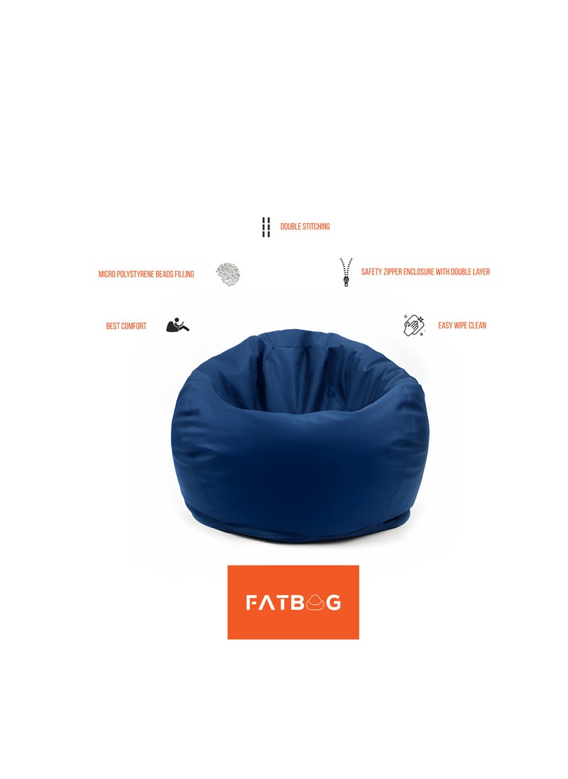 Fatbag Faux Leather Bean Bag with Polystyrene Beads Filling( Navy Blue) - pzsku/Z3A411423E5149982410BZ/45/_/1725442357/329770f8-53bb-485a-8736-fd9299f3e913