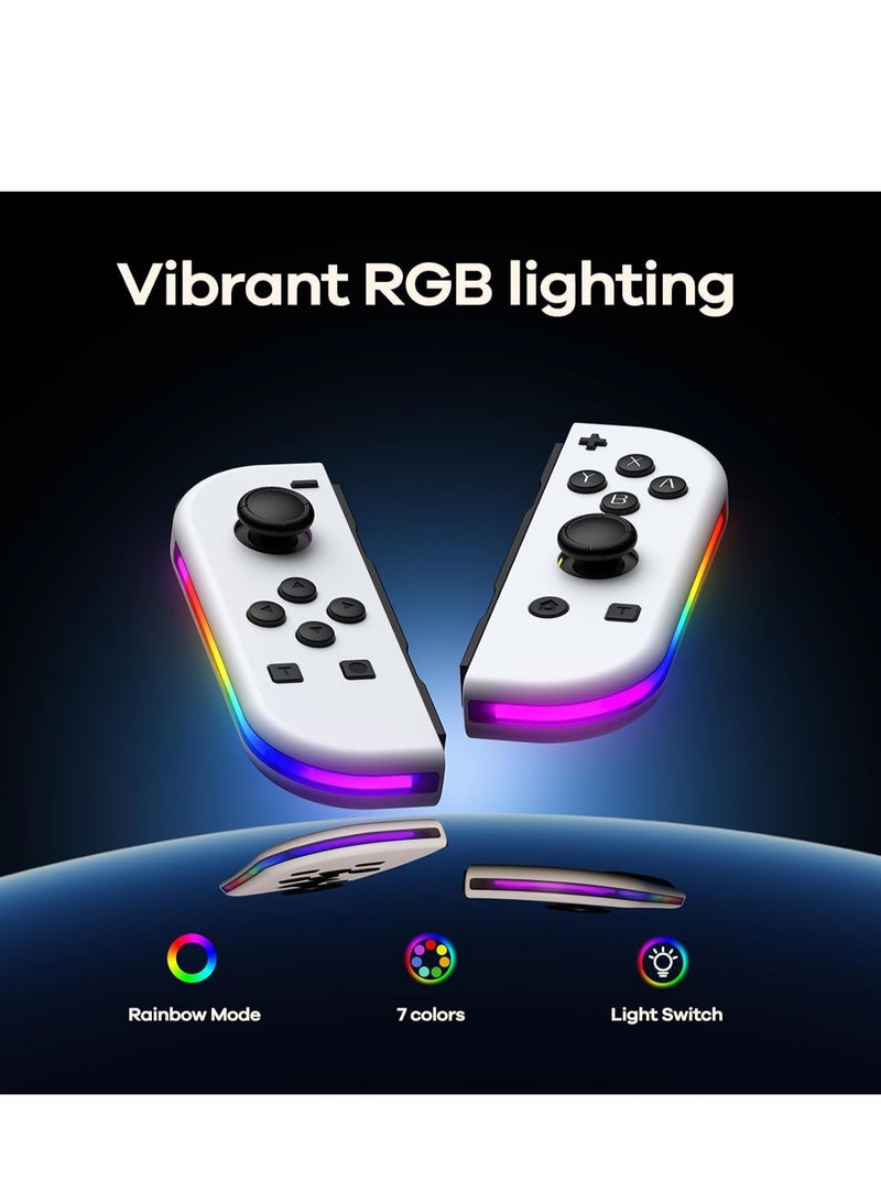 Controllers for Nintendo Switch, Replacement for Switch Controller with RGB LED, Adjustable Turbo  Vibration, Motion Control/Wake-Up/Screenshot - Image 2