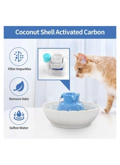 SYOSI Pet Water Fountain Replacement Filters SYOSI 10 Pack 8 Pack Pet Fountain Replacement Filters and 2 Pack Foam Filters for Tritone Fiumi Ceramic Pet Lotus Ceramic Pet Drinking Fountain  - Image 4