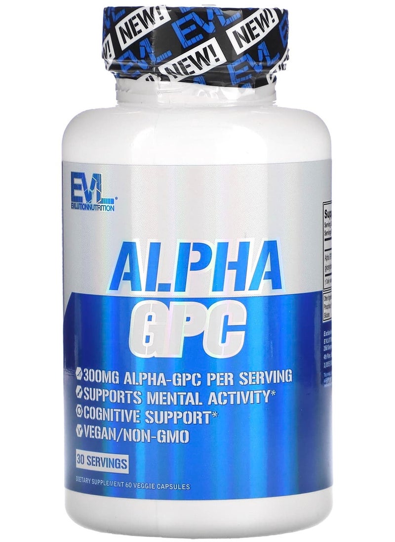 EVLUTION NUTRITION Alpha GPC, 60 Veggie Capsules 