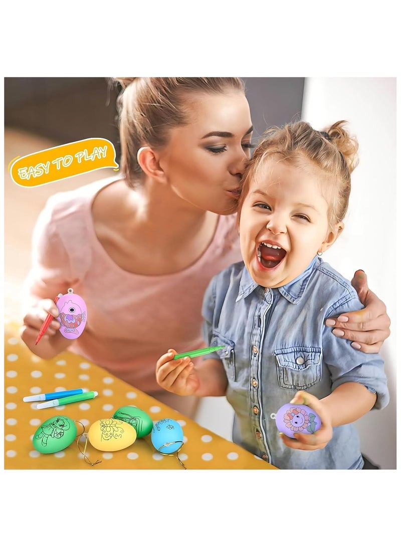 Easter Egg Painting Kit 12Pcs – DIY Color Your Own Easter Eggs for Kids | Easter Basket Fillers | Party Favors & Return Gifts for Birthday | Mini Toys Goodie Bag Fillers - view 5