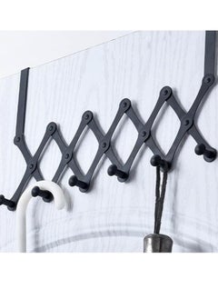 Arabest 6 Hooks Expandable Coat Rack Hanger, Over The Door Hooks Metal Door Hanger Holder, for Coats Robes Hats Umbrella,White  - Image 3