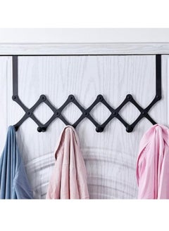Arabest 6 Hooks Expandable Coat Rack Hanger, Over The Door Hooks Metal Door Hanger Holder, for Coats Robes Hats Umbrella,White  - Image 5