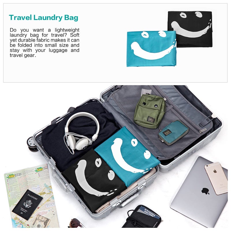 HOMEST 2 Pack XL Wash Me Travel Laundry Bag, Dirty Clothes Organizer, Large Enough to Hold 4 Loads of Laundry, Easy Fit a Laundry Hamper or Basket - Image 5
