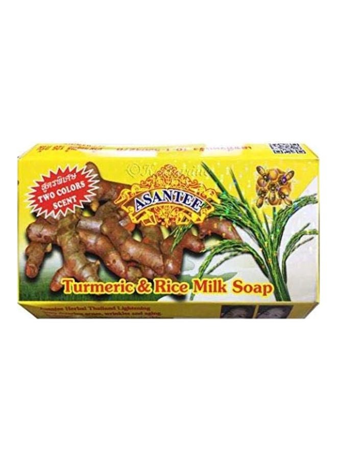 صابون تفتيح البشرة بالكركم وحليب الأرز - 6 قطع