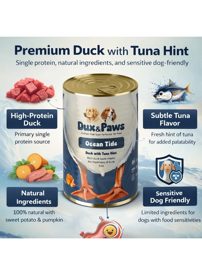 Dux&Paws Ocean Tide Premium Duck Paté for Dogs - 400g Net Weight | Hypoallergenic Single Protein Formula & Balanced Wet Food .pets food ,dogs food - Image 3