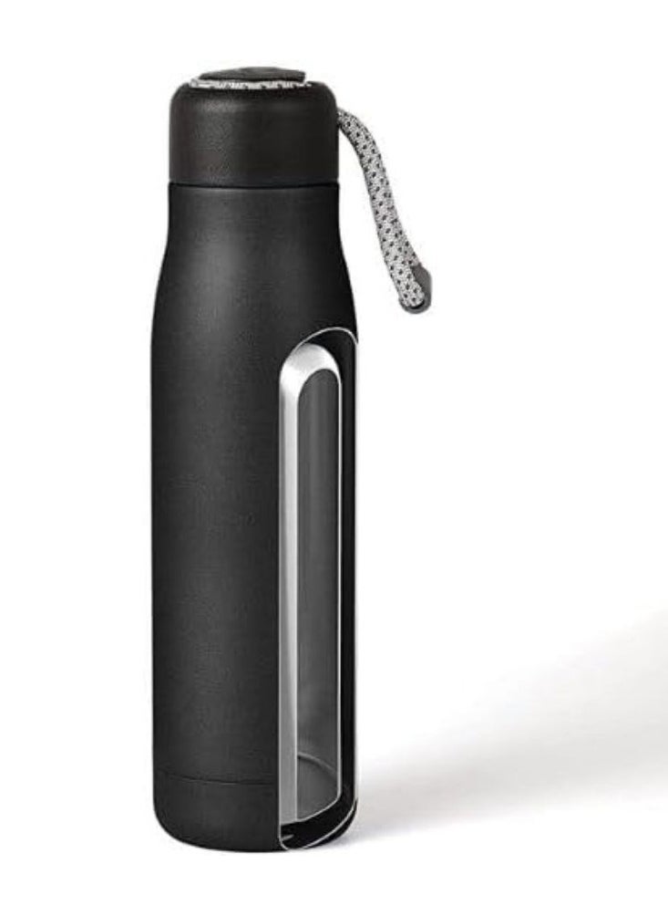 Generic - Stainless steel 304 leakproof double layer vacuum design water bottle bpa-free and eco-Friendly insulated cup keeps hot or Cold water. black matte 500 ml - Image 1