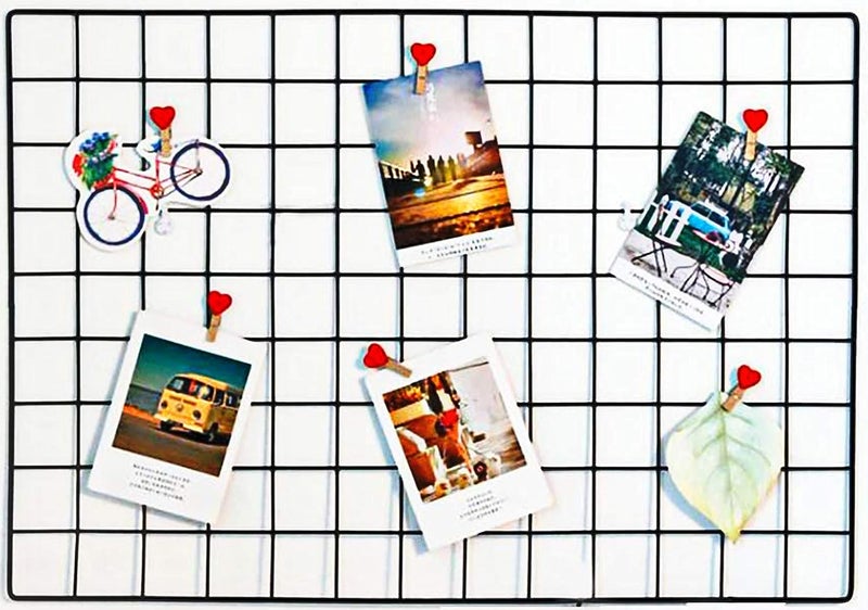 MILAD Grid Photo Wall Photo Wall Creative Decoration Dormitory Wall Decoration Frame Photo Wall DIY Message Board Shooting Props Family Office Etc 60 x 45 in CMsBlack Set of 1 - Image 3
