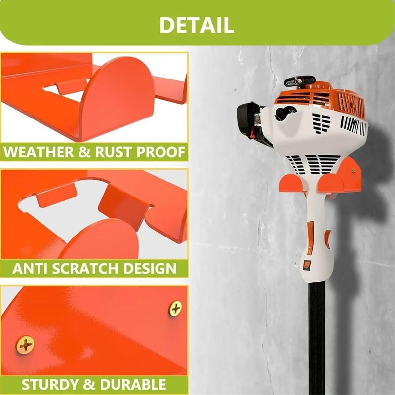 حامل حائط ثقيل لمقصات العشب، متوافق مع ملحقات Stihl Kombi، حامل منظم لأدوات الطاقة في الحديقة لمقصات العشب ومقصات التحوط، حائط المرآب، عبوة واحدة - Image 5