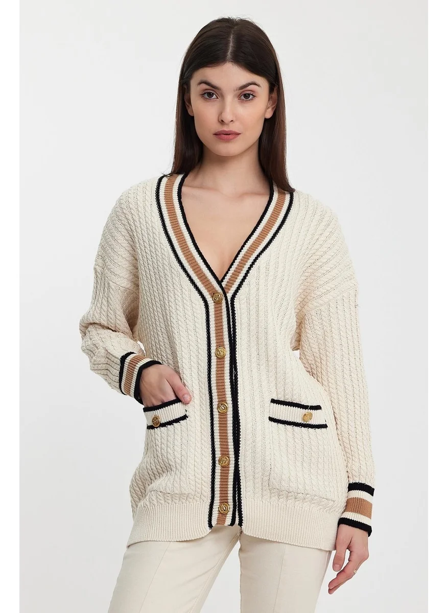 Alexander Gardi Striped Collar Knitted Cardigan (A92021-S)