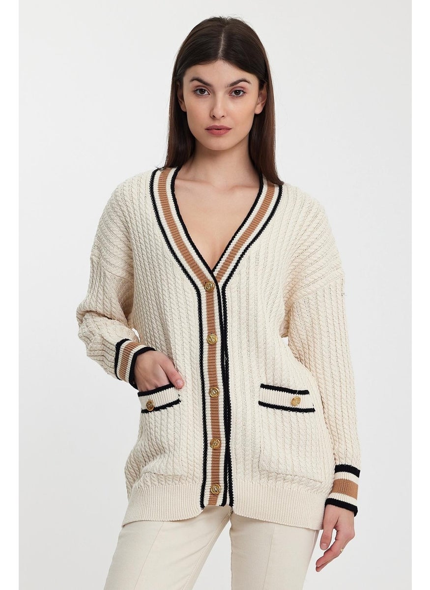 Alexander Gardi Striped Collar Knitted Cardigan (A92021-S)  - Image 2