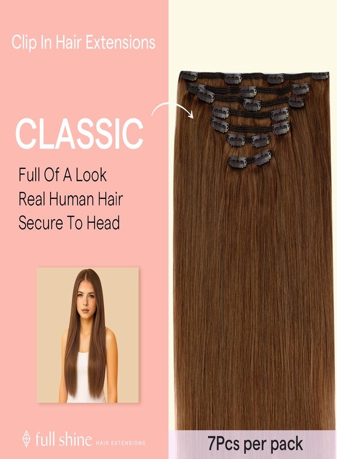 فل شاين وصلات شعر فول شاين، وصلات شعر بني نحاسي، وصلات شعر بشري طبيعي، وصلات شعر بشري مستقيم، وصلات شعر ريمي، 7 قطع، 16 بوصة، 120 غرام - Image 2