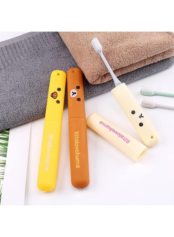 Rilakkuma 4 Pack Toothbrush Travel Case, Portable Toothbrush Holder, Toothbrush Cover Case for Travel, Camping, Home, School, Business Trip, Family, Kids and Adults, Keeps Toothbrush Clean, Durable and Breathable - Image 5