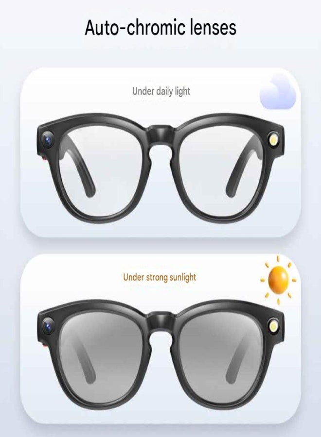 AI Smart Glasses Q8 with 800W HD Camera, Photo & Video Recording, Motion Stabilization, Real-Time AI Translation, Bluetooth Connectivity, 16GB Storage, Photochromic Lenses – Compatible with Android & iOS - Image 5