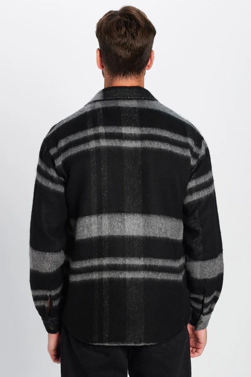 Tudors Men's Relax Fit Casual Cut Lumberjack Single Pocket Checkered Winter Raised Shirt