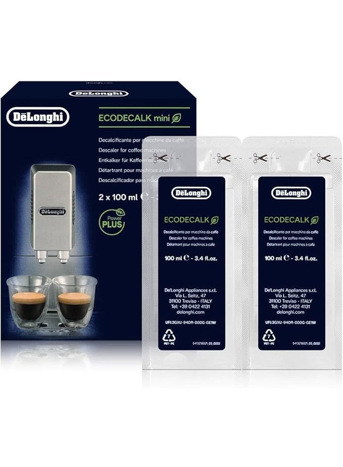 De'Longhi EcoDecalk Descaler Solution  2x100ml - Image 1