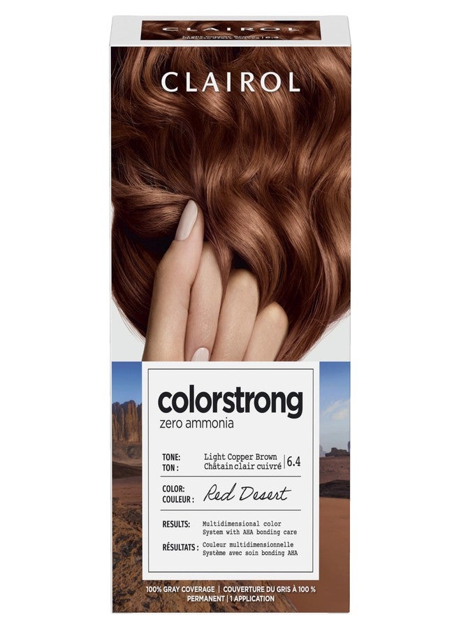 CLAIROL صبغة شعر كلايرول كولور سترونغ دائمة بدون أمونيا، 6.4 بني نحاسي فاتح - لون شعر أحمر صحراوي، عبوة من 1 - Image 1