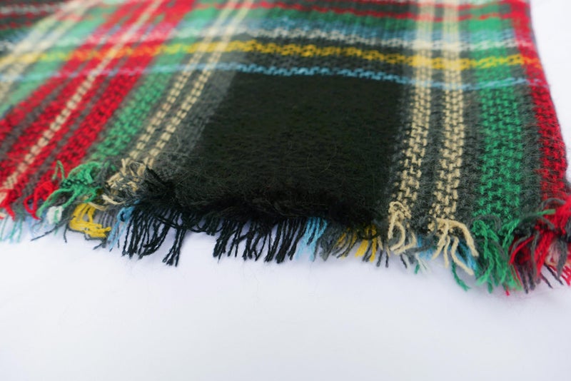 Wander Agio Womens Warm Scarf Triangle Shawls Large Scarves Stripe Plaid Fichu Black Green 18 - Image 4