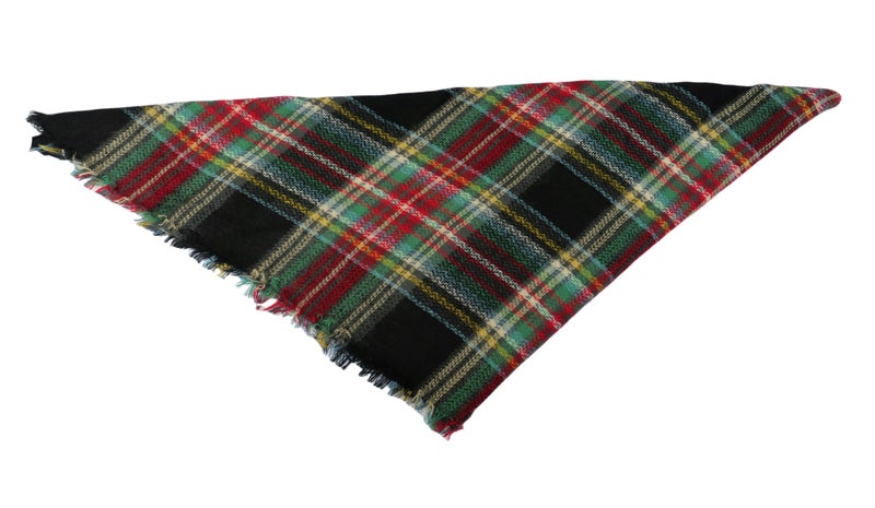 Wander Agio Womens Warm Scarf Triangle Shawls Large Scarves Stripe Plaid Fichu Black Green 18 - Image 3