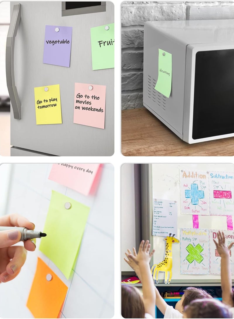 مغناطيس ثلاجة 45 قطعة ، مغناطيس ثلاجة دائري صغير مقاس 10 × 2 مم ، مغناطيس مكتب نيوديميوم ممتاز متعدد الاستخدامات للثلاجة ، السبورة البيضاء ، لوحة الإعلانات في المنزل والمطبخ والمكتب والمدرسة (فضي) - Image 4