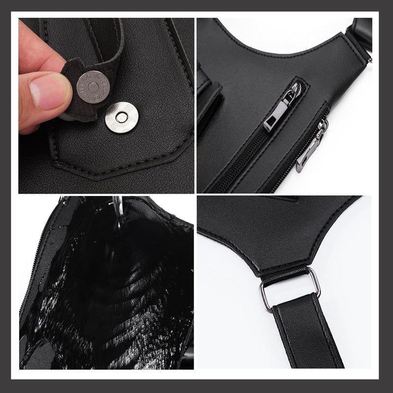 ocalil Double Shoulder Armpit Bag, 2026 New Men Anti-Theft Underarm Wallet Pocket Holster Phone Leisure Double Shoulder Pouch (black) - Image 5